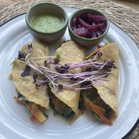 Vegan dobladitas  at Good Karma  in San Salvador