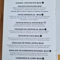 Menu1 at Good Karma  in San Salvador