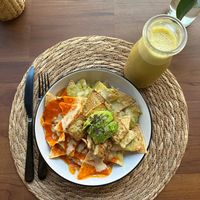 Chilaquiles con Tofu at Good Karma  in San Salvador