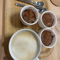 Coffee with oat milk and chocolate vegan pudding   at nodoca - 自然食ごはん  in Ito