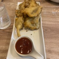 Batter fried mushrooms #Veganuary at KHUN VEGAN in Khon Kaen