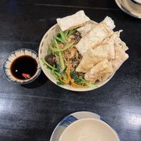 Pho pillows with stir fried vegetables   at Hanoi Vegan Food Tours in Hanoi