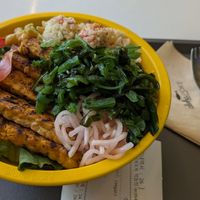 Bbq tempeh bowl with added seaweed at Aloha Poke in Seoul