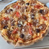 Sucuk Pizza   at Olive's Pizzeria in Istanbul