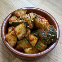Cucumber kimchii  at MukBap in London
