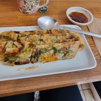Pajeon (vegetable pancake) at MukBap in London