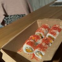 Vegan baked pumpkin and walnut roll   at Hari Sushi in Amsterdam