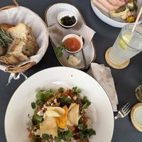 Bread Basket, Roasted Carrots, Vegan Pita  at Hondo Cafe in Gran Canaria