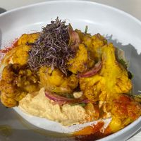 Vegan pita with hummus and cauliflower  at Hondo Cafe in Gran Canaria