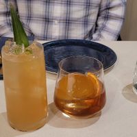 Zero proof and full proof drinks at Kann in Portland