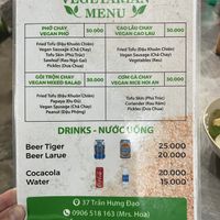 Menu  at Quán Chay Tinh Tam - Vegan Restaurant Hoi An in Hoi An