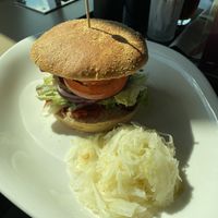 Tower Burger Vegan with Beyond meat  at Sphere Restaurant in Berlin