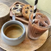Vegan cold chocolate and cookies   at Hana Corner Cafe in Tirana
