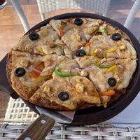 Hawamahal special pizza with cashew cheese  at The Tattoo Cafe and Lounge in Jaipur