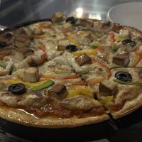 Vegan pizza, really good!  at The Tattoo Cafe and Lounge in Jaipur