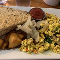 Tofu scramble with potatoes  at Sabrina's Cafe in Wynnewood