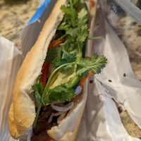 Veggie grilled pork banh mi at Đông Hưng Viên Bakery in Westminster