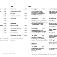 Menu at Coffee Karros in Berlin