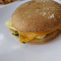 Breakfast English muffin sandwich at To Live For in Vancouver