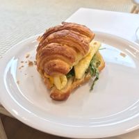 Croissant brkfst sammie  at To Live For in Vancouver