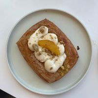 peaches and cream pastry at To Live For in Vancouver