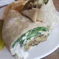 Falafel wrap with fries at Izenberg's in Conshohocken