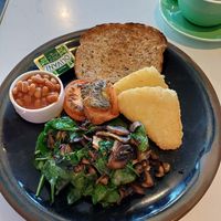 Vegan breakfast and soy Matcha Latte at Jack Rabbit in Lake Tekapo
