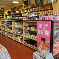 Condiments, spices, kombucha, soup at Wholesome Living Marketplace in Bedford
