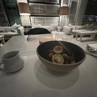 Winter Vegetable Dumplings in a Mushroom Brodo   at Yellow Door Bistro in Calgary