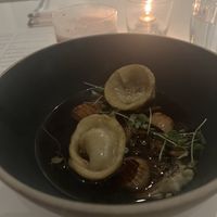 Winter Vegetable Dumpling in Mushroom Brodo    at Yellow Door Bistro in Calgary