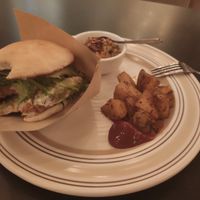 Falafel burger with potatoes and overnight oats at Little Star Diner - 小明星 in Kaohsiung