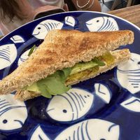 Half my avocado pumpkin  toastie (yum!) #Veganuary at The Muffin Man in Siem Reap