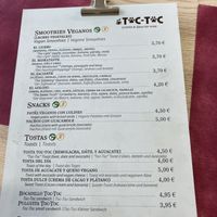 Menu  at Toc Toc in Tenerife