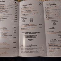 Menu at Thanakorn in Deinze