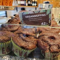 Vegan chocolate muffins at Condeco in Gothenburg