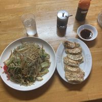 Vegan Yakisoba and yaki gyoza   at Taishoukaku 大将閣 in Nachikatsuura
