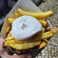 Fries with vegan truffel mayo at Potato Project in Lisbon