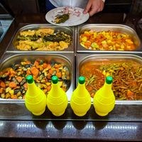 Today's vegan lunch choices at Restaurant Cafe de Miro at Restaurant Cafe de Miro in Berlin