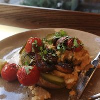 Vegan hummus toast at Holy Donut - Vilniaus in Vilnius