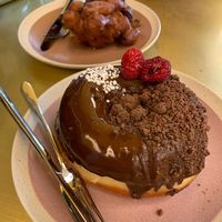 3D chocolate donut and apple something at Holy Donut - Vilniaus in Vilnius