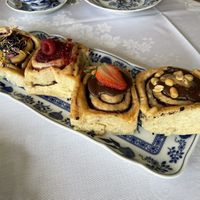 Blueberry, Raspberry, Chocolate, Snickers (l2r)  at Cinnamood in Koblenz