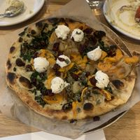 Butternut squash pizza with almond ricotta   at True Food Kitchen in Edison