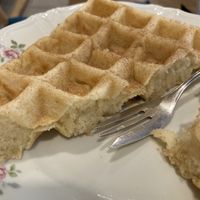 Basic waffle.  Forgot to take a picture before eating!  at Bumblebee Cafe in Kandel