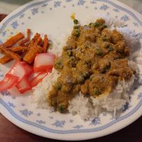 Mushroom Matar at Sumathi Indian Restaurant in Belize City