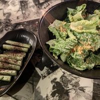 Caesar salad and ginger cucumber at Wild Orange in Honolulu