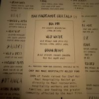 Maui fundraiser menu  at Wild Orange in Honolulu