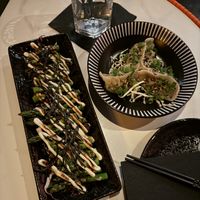 asparagus and steamed dumplings   at Wild Orange in Honolulu