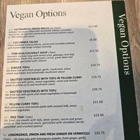 Part of vegan menu June 5 2025. at Gingergrass in St Johns