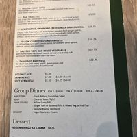 More of the vegan menu June 5 2025. at Gingergrass in St Johns