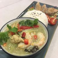 Thai seafood green curry.  at Kuan Yin Tea House in Southport